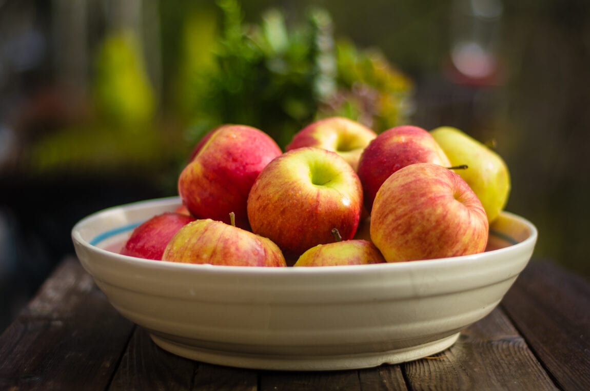Bowl of fresh picked apples