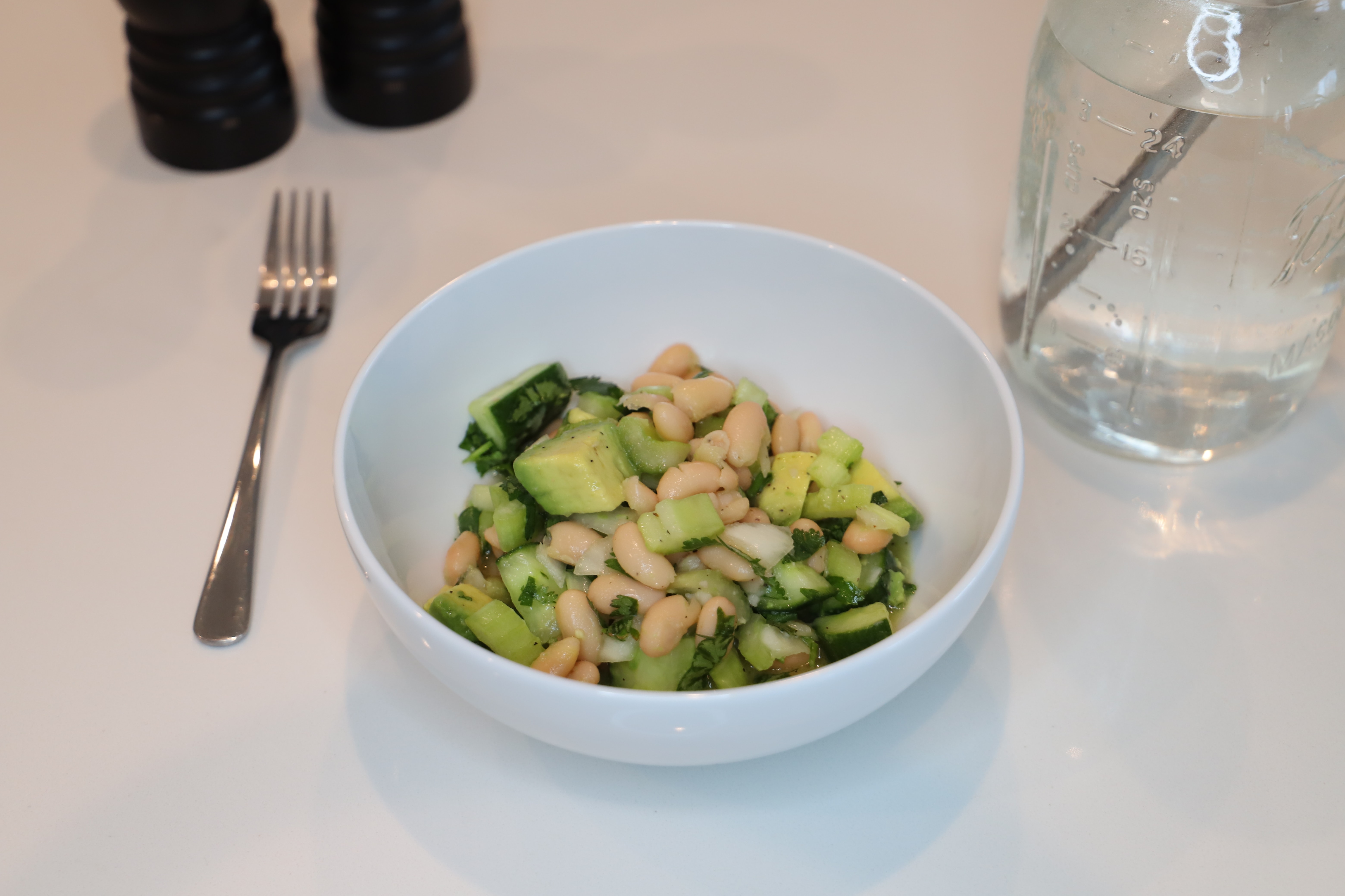 Cucumber Avocado + White Bean Salad