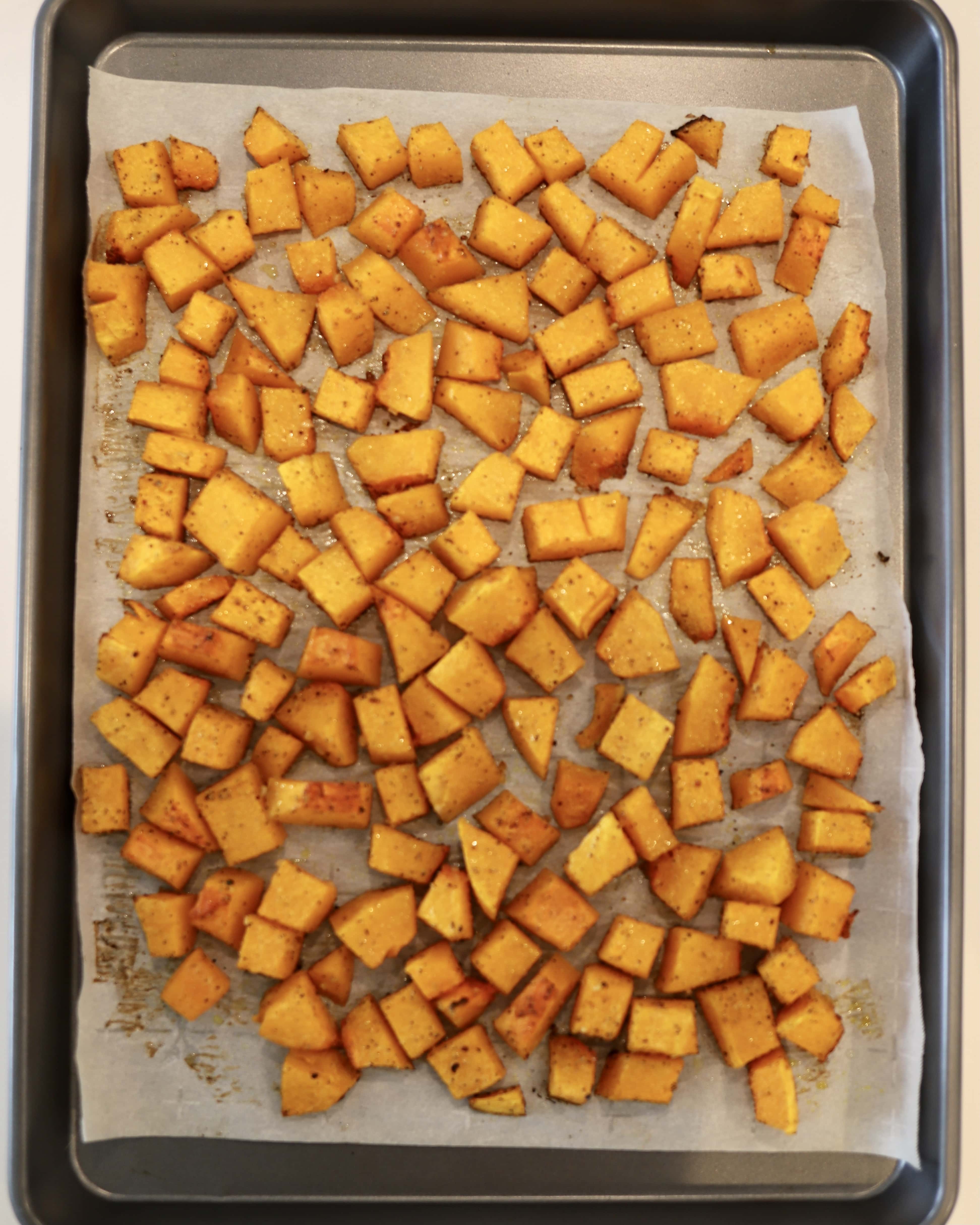 Roasted cubed butternut squash Roasted cubed butternut squash