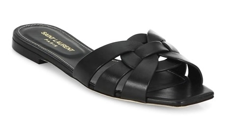 TRIBUTE LEATHER SLIDES