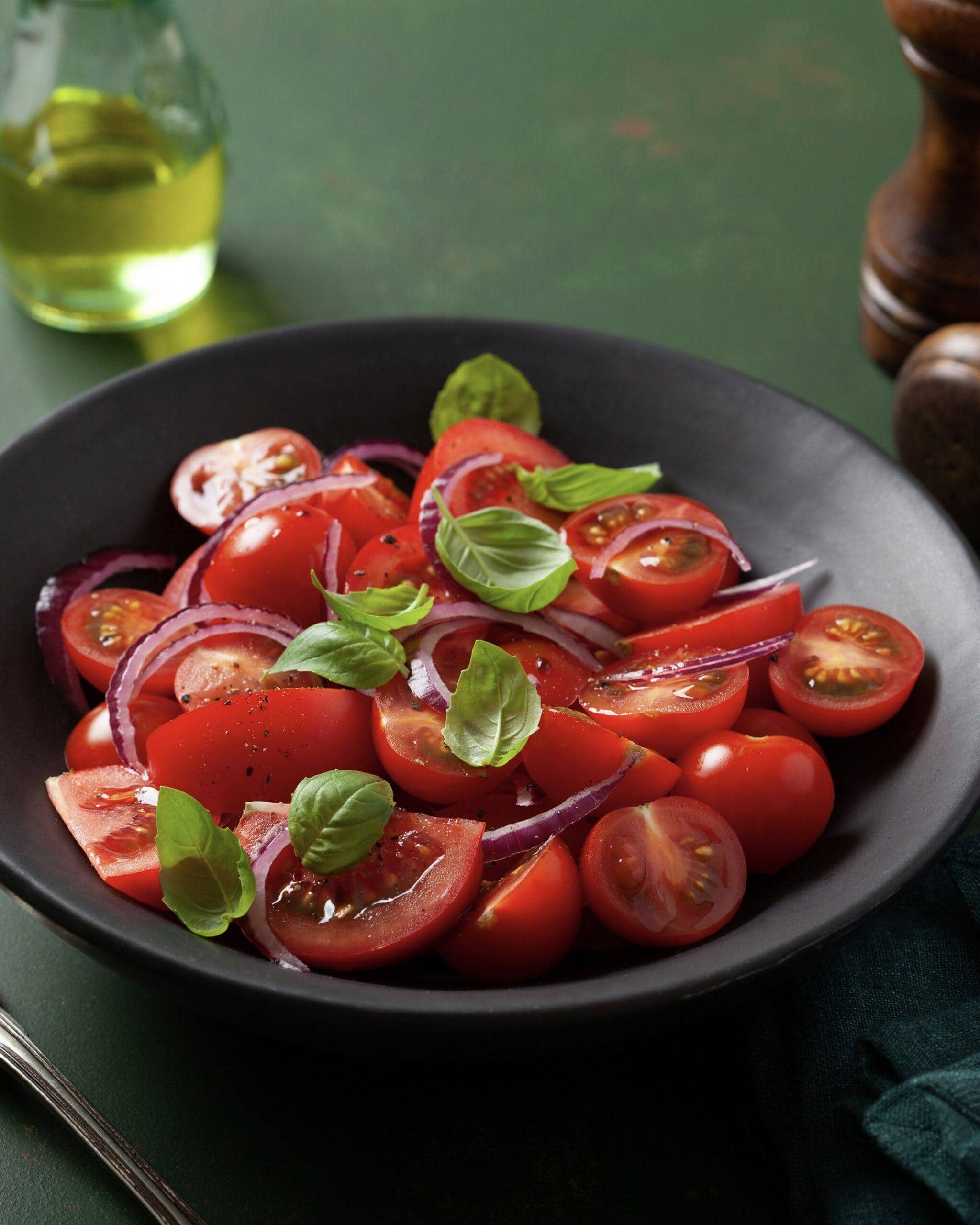 Plate of sliced tomatoes