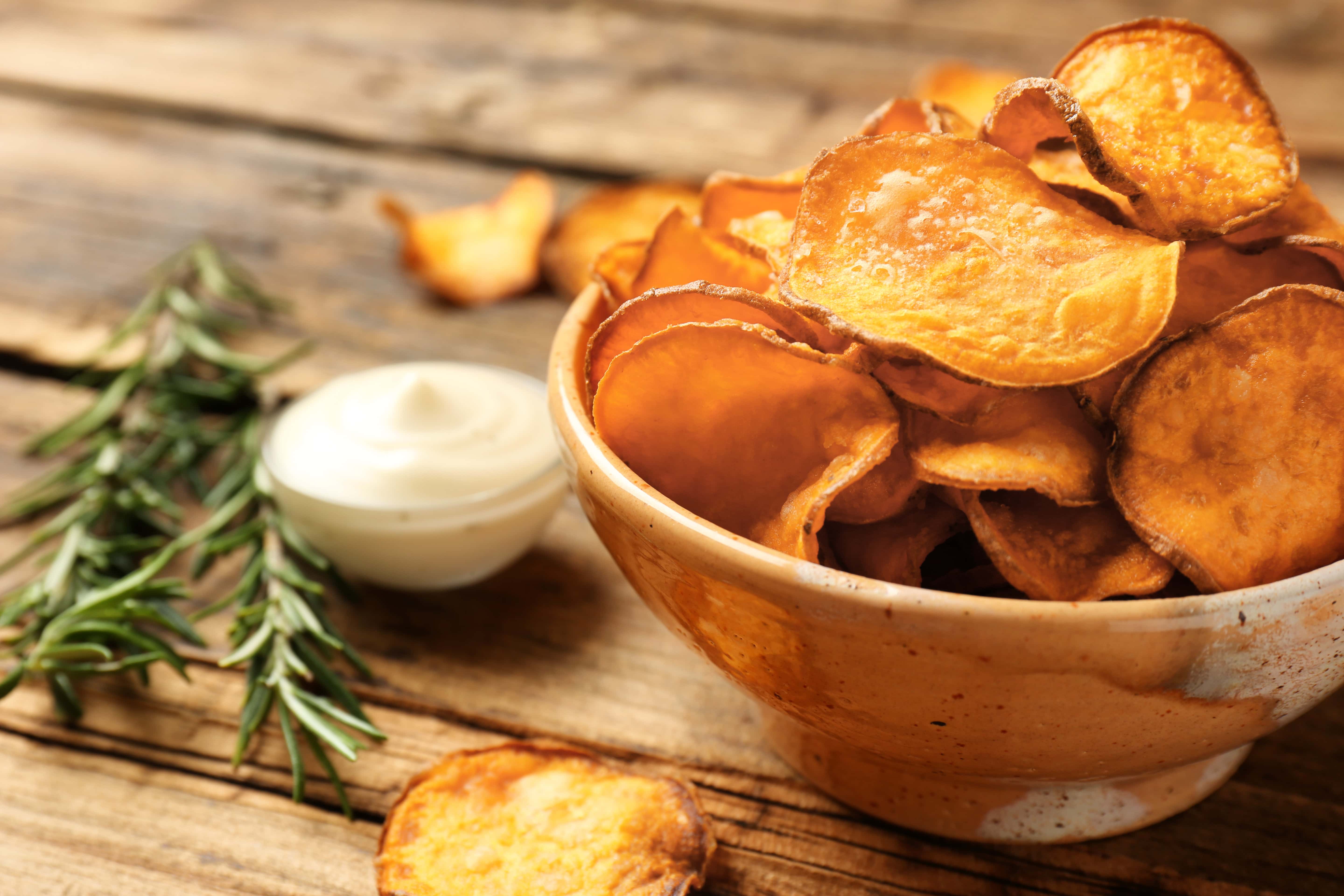 sweet potato chips in bowl