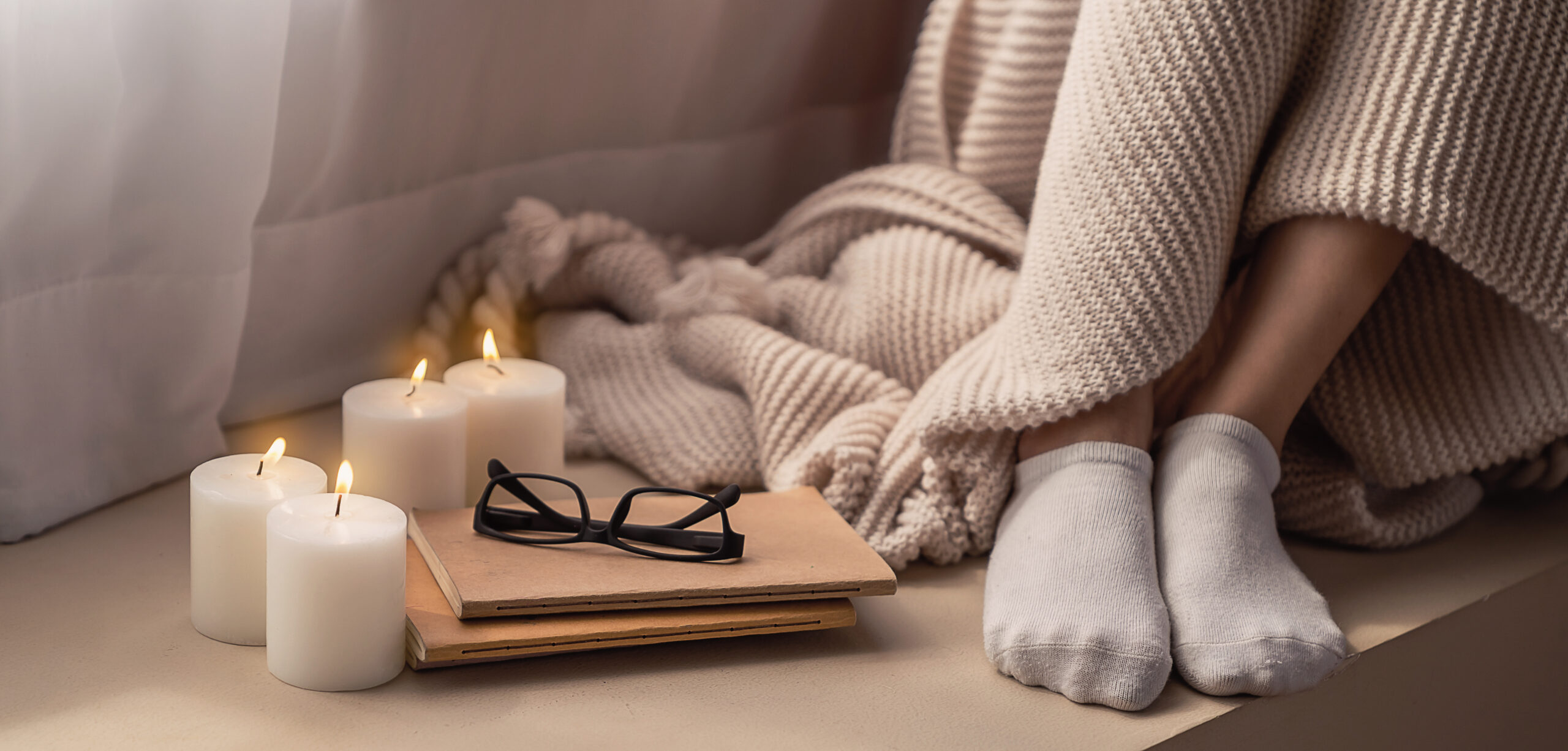 candles and books